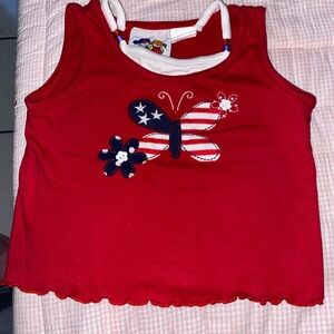 Red Butterfly Kids Tank Top